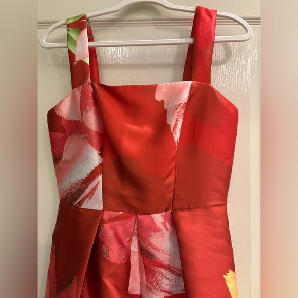 Kay Unger New York Floral-Print Sleeveless Mikado Cocktail Dress w/ Pockets 6 - Picture 11 of 17